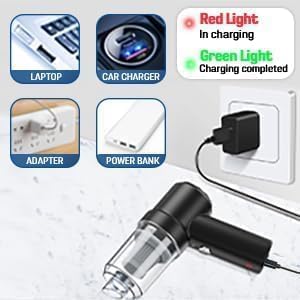 Portable Car Vacuum Cleaner with Blower | USB Rechargeable Wireless Handheld Car Vacuum Cleaner Traveling,Portable,Rechargeable